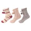 BambooMN Thick Soft Warm Fuzzy Cabin Thermal Fleece-lined Non-skid Crew Socks, Asst B 3 Pairs view 1
