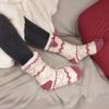 BambooMN Thick Soft Warm Fuzzy Cabin Thermal Fleece-lined Non-skid Crew Socks, Asst B 3 Pairs view 2