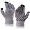 TRENDOUX Gloves Women, Winter Warm Touchscreen Gloves for Men, Knit Texting Driving Glove Unisex - Anti-Slip Silicone Gel - Soft Liners - Elastic Cuff - Thermal Cold Weather Glove - Light Gray - XL view 1