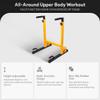 BalanceFrom Steel Frame Multi-Functional Exercise Fitness Dip Stand Station with Adjustable Height, 500 Pound Capacity, for Home Gym Workout, Yellow view 3
