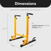 BalanceFrom Steel Frame Multi-Functional Exercise Fitness Dip Stand Station with Adjustable Height, 500 Pound Capacity, for Home Gym Workout, Yellow view 4
