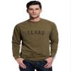 Daxton Texas Sweatshirt Athletic Fit Pullover Crewneck French Terry Fabric, Olive Sweatshirt Black Letters, 2XL view 1
