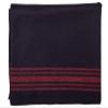 Farm Blue Wool Blanket - Military Style - Thick & Lightweight Army Camping Blankets 80" x 62" - Large Camp Survival Blankets for Car, Hiking, Backpacking & Outdoor Festivals (Navy with Red Stripes) view 1