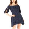 bar III Womens Printed A-line Dress, Blue, 4 view 1