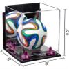 Better Display Cases Acrylic Mini - Miniature (not Full Size) Soccer Ball Display Case with Mirror Case, Purple Risers, Wall Mount and Clear Base (B03/A015) view 2