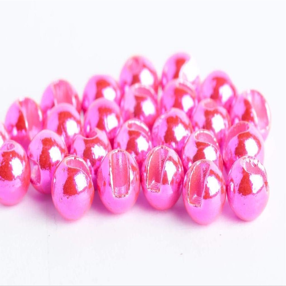 Blue Wing Olive Slotted Tungsten Beads for Fly Tying- 100 Pack (Metallic Pink, 3.2 mm (1/8"))