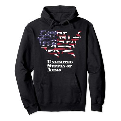 OFFICIAL HCA UNLIMITED SUPPLY OF AMMO GUNS USA MAP HOODIE