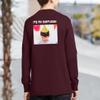 Custom Youth Long Sleeve Shirt Add Your Own Image Photo Text Front Back Side Maroon view 3