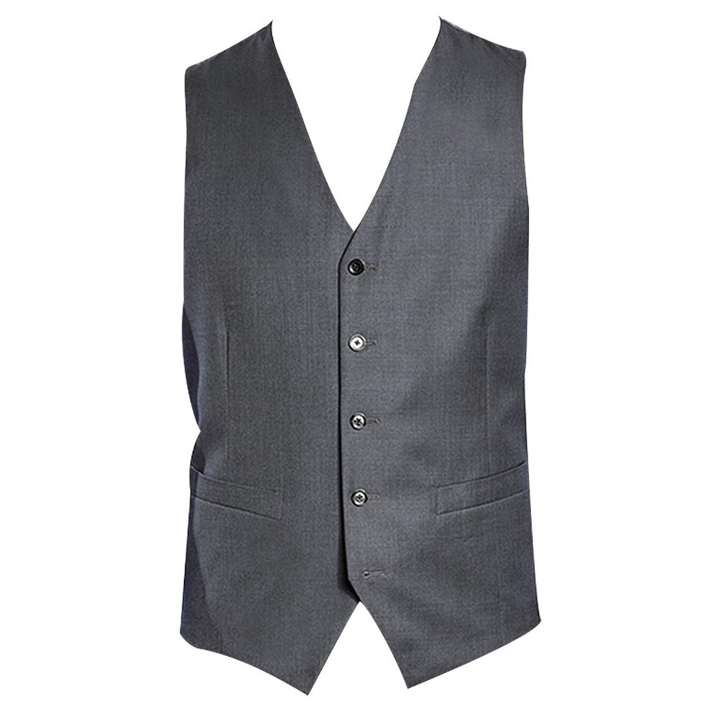 HBDesign Mens 1 Piece V Neckline Vests Casual Outerwear Dark Gray