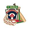 1.25" x 1" T-Ball Little League Pins, Perfect T-Ball Little League Gold Lapel Pins For T-Ball Players 100 Pack view 1