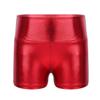 JEATHA Girls Shiny Metallic Booty Shorts Athletic Gymnastic Sports Tumbling Sparkle Glitter Dance Bottoms Red 10 view 1