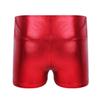 JEATHA Girls Shiny Metallic Booty Shorts Athletic Gymnastic Sports Tumbling Sparkle Glitter Dance Bottoms Red 10 view 2