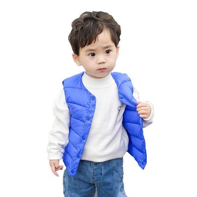 Moonker-Baby Tops Toddler Boys Girls Winter Warm Waistcoat Coats Jacket for 1-5 Years Old Child Solid Striped Vest Outwear Clothes (3-4 Years Old, Blue)