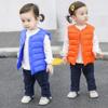 Moonker-Baby Tops Toddler Boys Girls Winter Warm Waistcoat Coats Jacket for 1-5 Years Old Child Solid Striped Vest Outwear Clothes (2-3 Years Old, Orange) view 4