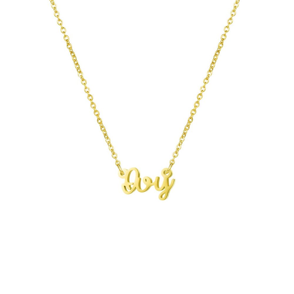 Awegift Name Necklace Big Initial Gold Plated Best Friend Jewelry Women Gift for Her Ivy