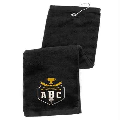 Personalized Embroidered Golf Towel with Monogram Design and Initials  Custom Trifold Towel for Golf Bags with Grommet and Carabiner Clip, Hook