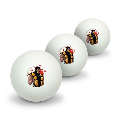 GRAPHICS & MORE Mortal Kombat Klassic Scorpion Character Novelty Table Tennis Ping Pong Ball 3 Pack