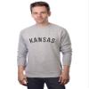 Daxton Kansas Sweatshirt Athletic Fit Pullover Crewneck French Terry Fabric, HthGrey Sweatshirt Black Letters, XS view 1