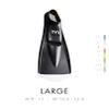 TYR Flexfin 2.0 Rubber Swim Fins - Adult Swimming Gear for Pool Lap Swimming, Training - Blade Fins Promote Proper Movement Through Legs and Feet - 100% Rubber - Color Coded - L, Black view 2
