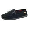 PAMIR Men's Genuine suede Fleece Moccasin Slippers Indoor Outdoor Slip on Driving Loafer Shoes Black 8 M US view 3