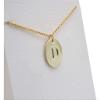 QUINNLYN & CO. Round Pendant Initial Necklace for Women with Personalized Greeting Card, Gifts for Her in Gold Tone (Initial D) view 4