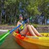 Perception Tribe 9.5 - Recerational Kayak Sit on Top - Large Rear Storage with Tie Downs - 9.5 ft - Sunset view 3