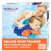 SwimSchool Swim Trainer - Medium/Large - Swim Vest with Shoulder Sleeves, Adjustable Safety Strap, and Removable Chin-Up Collar -Blue/Orange view 1