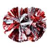 Hooshing 2PCS Red and Silver Pom Poms Cheerleading with Baton Handle for Team Spirit Sports Dance Cheering view 1