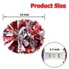 Hooshing 2PCS Red and Silver Pom Poms Cheerleading with Baton Handle for Team Spirit Sports Dance Cheering view 2