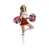 Hooshing 2PCS Red and Silver Pom Poms Cheerleading with Baton Handle for Team Spirit Sports Dance Cheering view 3