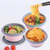 luckycyc Folding Bowl Set, 3pcs Portable Silicone Collapsible Travel Bowls with Lid, 3 Sizes: Small (12*6cm), Medium (15*7.7cm), Large (19*8.5cm), Food Grade Silicone, Dishwasher Safe view 2