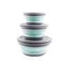 luckycyc Folding Bowl, Portable Silicone Collapsible Travel Bowl Foldable Salad Bowl Silicone Food Storage Container with Lid for Outdoor Travel, 3PCS view 1