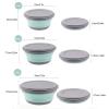 luckycyc Folding Bowl, Portable Silicone Collapsible Travel Bowl Foldable Salad Bowl Silicone Food Storage Container with Lid for Outdoor Travel, 3PCS view 2