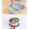 luckycyc Folding Bowl, Portable Silicone Collapsible Travel Bowl Foldable Salad Bowl Silicone Food Storage Container with Lid for Outdoor Travel, 3PCS view 3