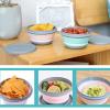 luckycyc Folding Bowl, Portable Silicone Collapsible Travel Bowl Foldable Salad Bowl Silicone Food Storage Container with Lid for Outdoor Travel, 3PCS view 4