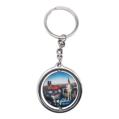 3D Munich Germany Glass Crystal Keychain Keyring Rotating Decoration Tourist Souvenir Men Women Accessories Gift Rotating Decoration