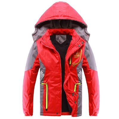 Ausom Fashion Winter Latest Boys Thicken Fleece Hooded Jacket Lightweight Warm Casual Coat Autumn Spring Red
