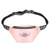 Women Leather Pink Small Chest Bag Pockets Shoulder view 4