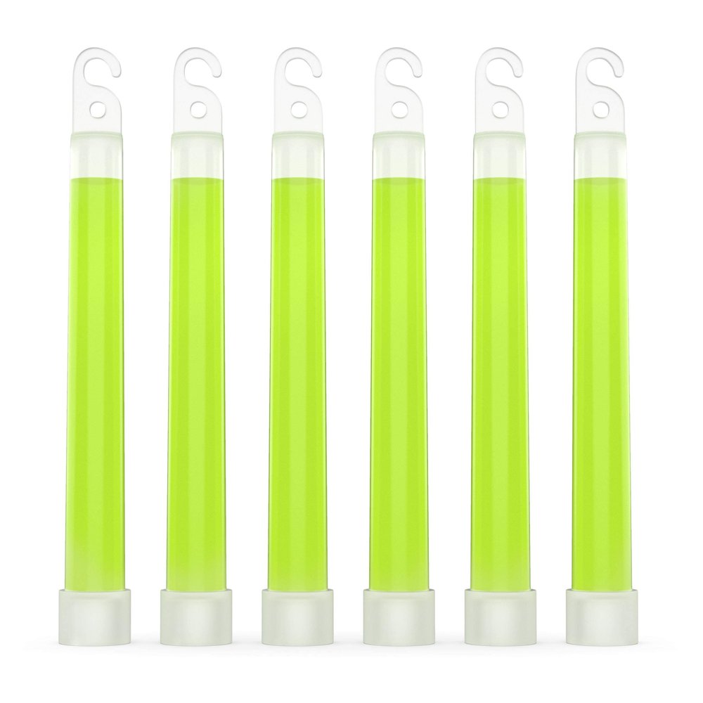 Swiss Safe Premium 6" Glow Sticks, Extra Bright, 12+ Hour Duration, Emergency Ready, Green, 6 Pack