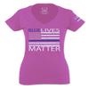 0181. Blue Lives Matter American Flag Thin Blue Line USA Police Support Patriotic Style for Women V Neck Fitted T Shirt (Pink Medium) view 1