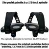 YBEKI Pro-Grade Exercise Bike Pedals with Adjustable Straps - 9/16" & 1/2" Spindle for Indoor Peloton/Schwinn/Spin Bikes | Heavy-Duty PP Plastic & PVC Straps + 500lb Capacity view 2