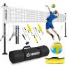 Heavy Duty Professional Volleyball Net Set for Backyard & Beach, 32-Ply Reinforced Net with Steel Anti-Sag Winch, Height-Adjustable Rust-Proof Aluminum Poles & Portable Carry Bag view 1