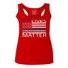 0181. Blue Lives Matter American Flag Thin Blue Line USA Police Support Patriotic Style Women's Tank Top Racerback (Red, Large) view 1
