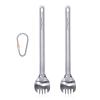 iBasingo Titanium Long Handle Spoon with Polished Bowl Outdoor Camping Spoon with Straight Handle Ultralight Cutlery Camp Eating Utensils (Ti1032T (spork*2)) view 1