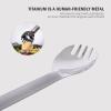 iBasingo Titanium Long Handle Spoon with Polished Bowl Outdoor Camping Spoon with Straight Handle Ultralight Cutlery Camp Eating Utensils (Ti1032T (spork*2)) view 3