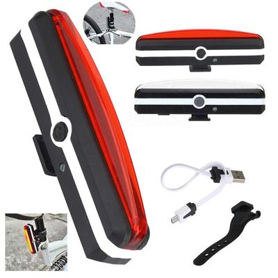 Led High-Light Bicycle Tail Light Warning Light USB Charging Safety Light Bike Accessories