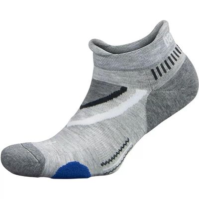 Balega Ultraglide Cushioning Performance No Show Athletic Running Socks for Men and Women (1 Pair), Mid Grey/Charcoal, Large