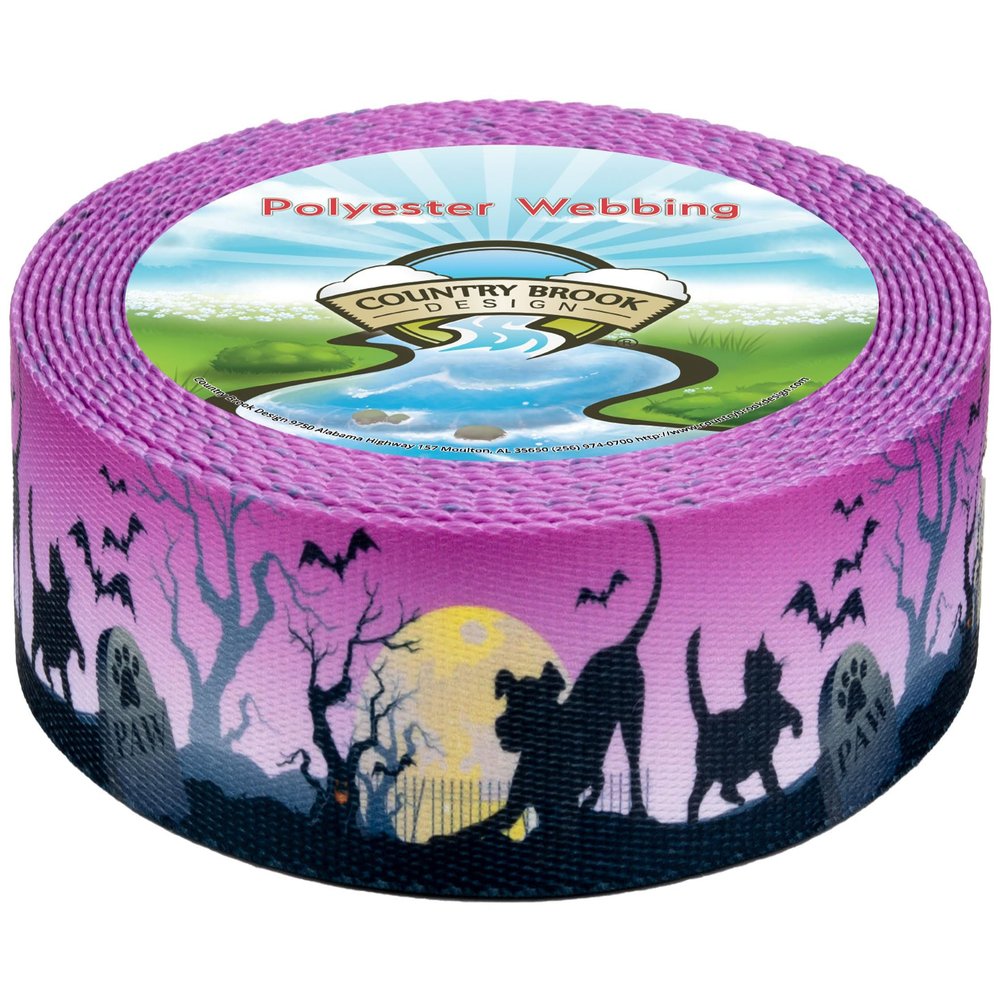 Country Brook Design - Graveyard Polyester Webbing (1 Inch, 20 Yards)