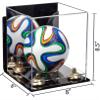 Better Display Cases Acrylic Mini - Miniature (not Full Size) Soccer Ball Display Case with Mirror Case, Gold Risers, Wall Mount and Clear Base (B03/A015) view 2