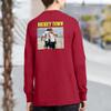 Custom Youth Long Sleeve Shirt Add Your Own Image Photo Text Front Back Side Red view 3